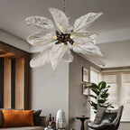 Luxury Leaf Petal Chandelier: Modern Hanging Lamp for Home, Living Room, and Restaurant Décor