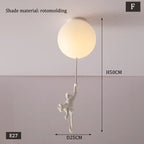 Nordic White Bear Kid Ceiling Lamp: Children's Room Decoration LED Pendant Light.