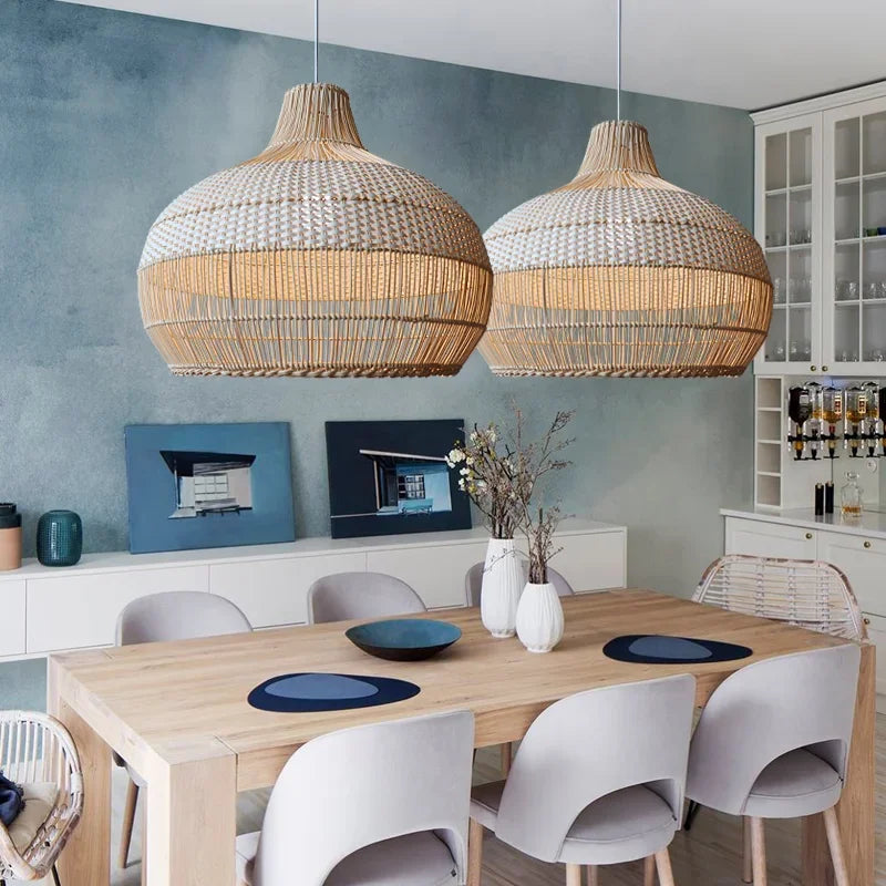 Rattan Chandelier: Handmade Nordic & Retro Lighting for Japanese Restaurant & Tea Room