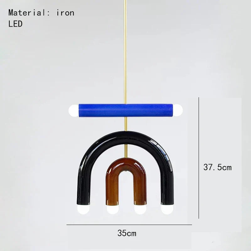 Colorful Metal Chandelier LED Pendant Lamp for Bedroom Parlor Dining Room