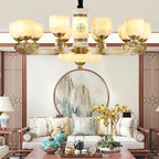 Zen Jade Chandelier: Modern Chinese Style Living Room Lamp for Villa, Restaurant, and Building