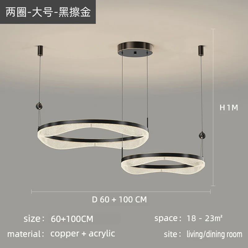 LED Ring Pendant Chandelier for Living Room Bedroom and Dining Room