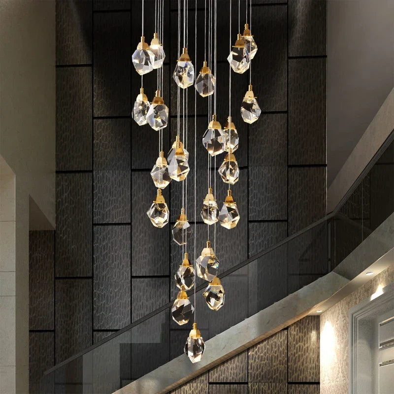 Nordic Villa Crystal Pendant Lights Chandelier for Home Living Room Bedroom Kitchen Shop