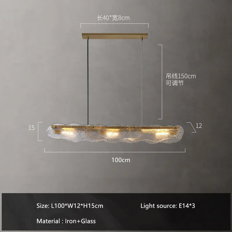 Art Glass Dining Table Chandelier: Modern Luxury LED Hanging Light Fixtures