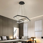 Hexagon Aluminium LED Pendant Light Dimmable Minimalist Chandelier for Living Room Bedroom