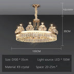 Luxe Crystal Ceiling Chandelier - Elegant Home Decor Hanging Light for Living Room