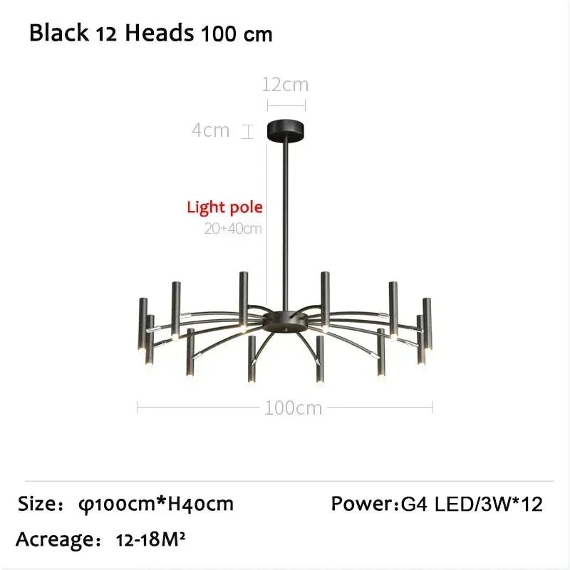 LED Ceiling Chandelier Nordic Living Dining Room Bedroom Lighting Fixture