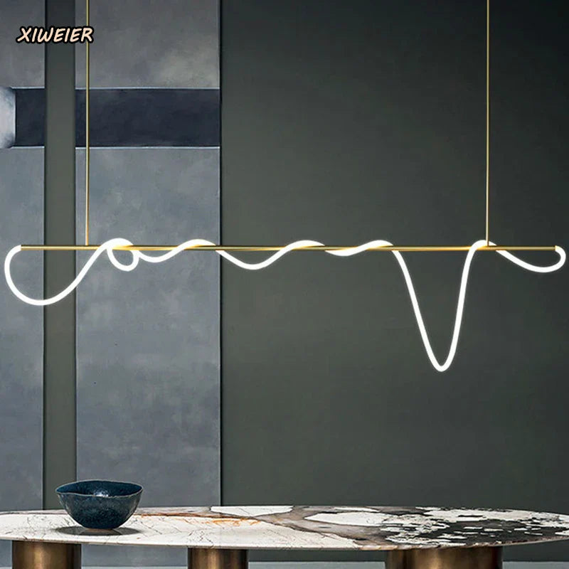 Nordic Light Luxury Chandelier Creative LED Bar for Living Room and Study Desk