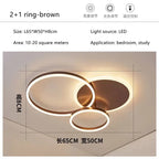 LED Rings Ceiling Chandelier for Decorative Living Room, Dimmable Indoor Lamps