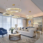 Round Crystal LED Pendant Chandelier for Luxury Dining Room and Bedroom Lighting