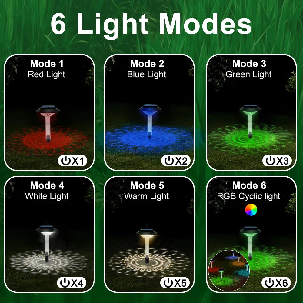 Solar Pathway Lights: RGB Color Outdoor Landscape Lighting for Yard, Garden, Walkway