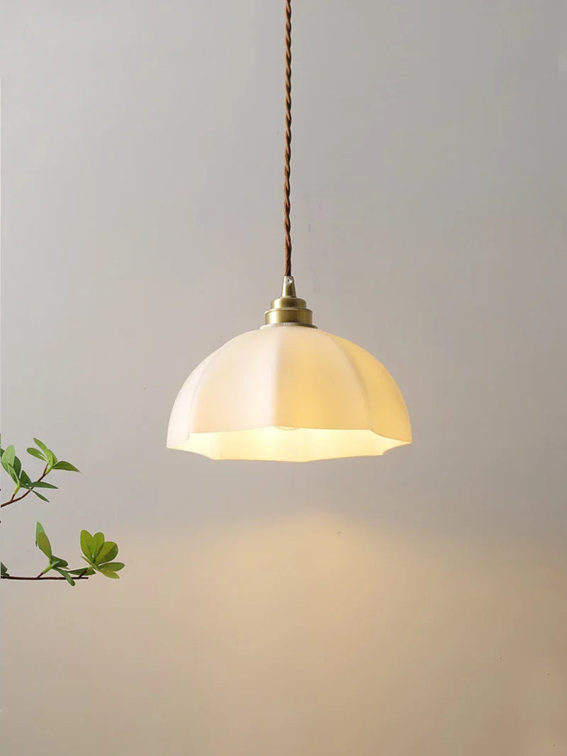 Metal Industrial Pendant Light with Glass Shade for Kitchen Office Dining Room