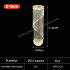 Crystal Chain Pendant Light Chandelier for Living Room and Staircase