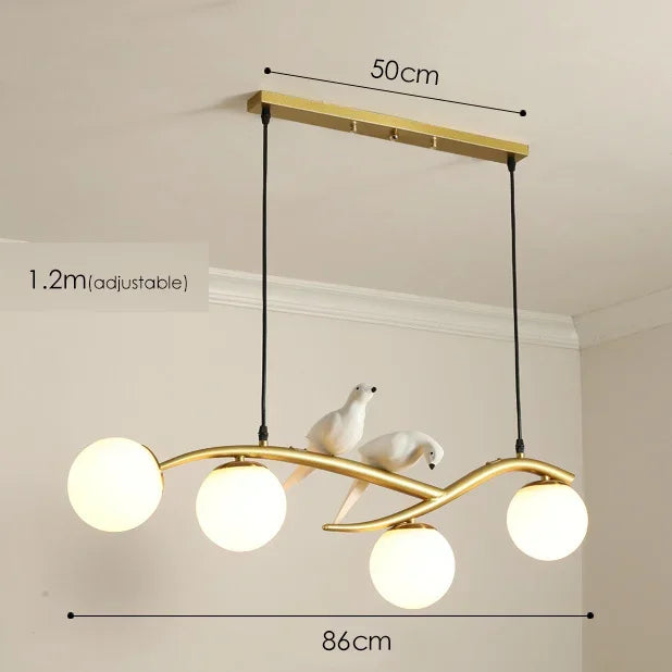 Nordic Bird Chandelier: Elegant Ceiling-Mounted Pendant Light for Home Dining & Living Rooms