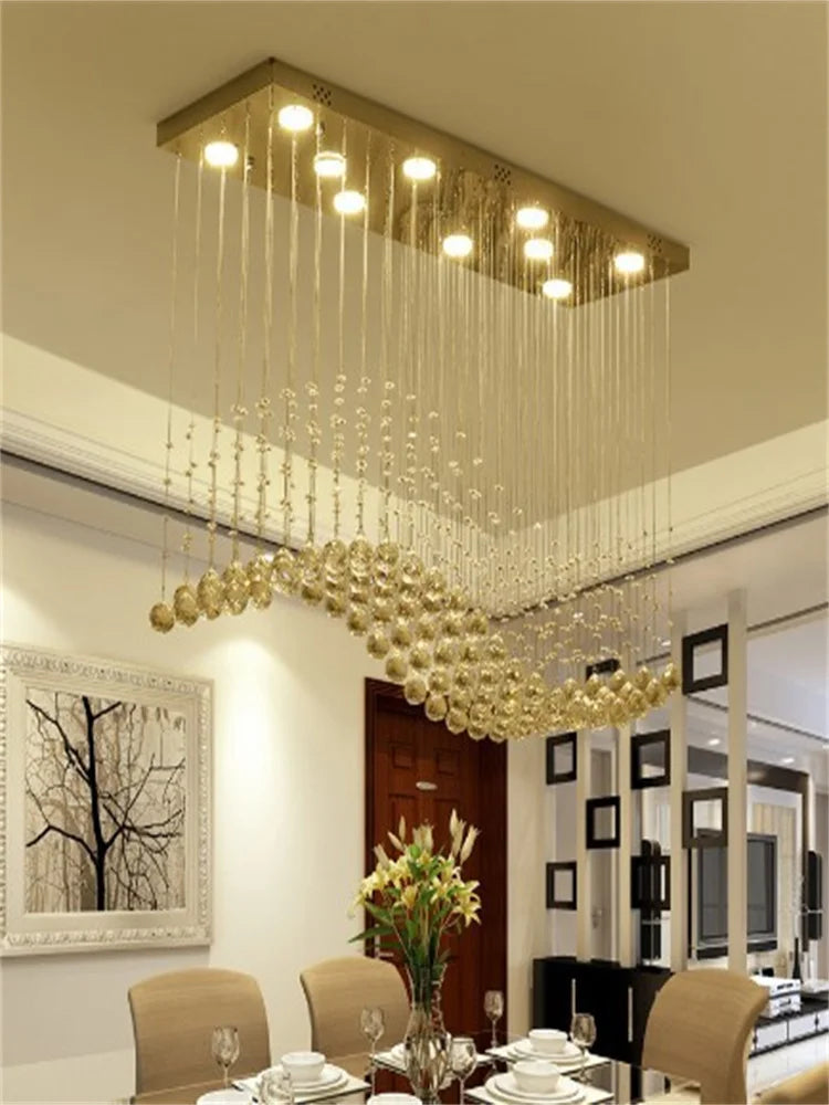 LED Crystal Chandeliers for Modern Living Room & Office Lighting