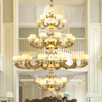 Chinese Jade Chandelier: Elegant All-Copper Lighting for Living Room, Bedroom, Dining Hall
