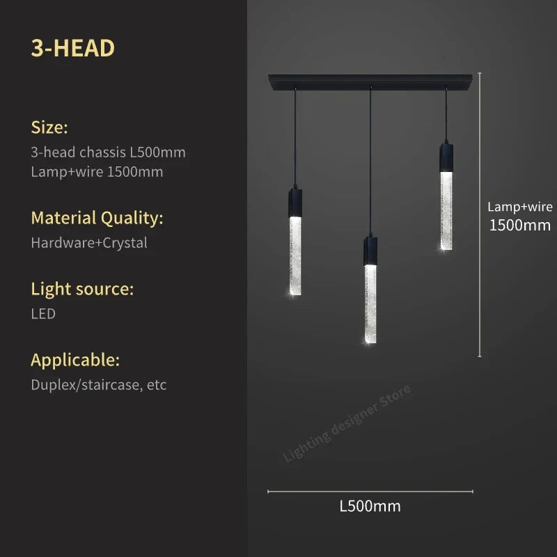 Crystal Bubble Chandelier Pendant Light - Modern Staircase Hanging Fixture