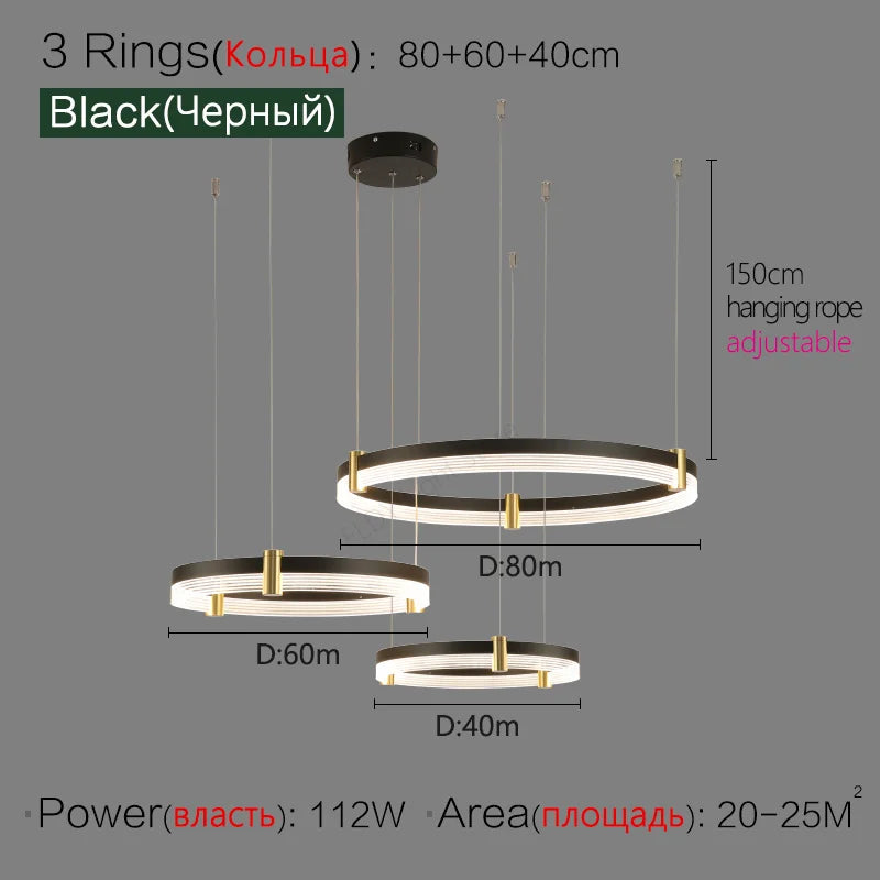 Simple Modern LED Chandelier - Luxury Nordic Design for Living Room, Bedroom, and Restaurant