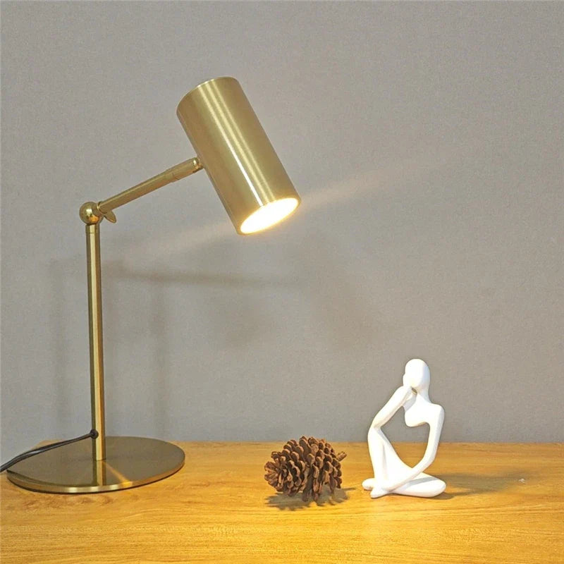 Golden Table Lamp: Modern Eye Protection Study Reading Desk Light