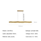 Modern Steel LED Pendant Lights Acrylic Lustre Hanging Lamp for Dining Room