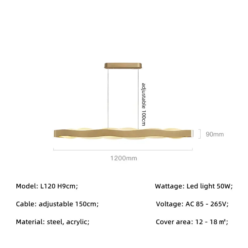 Modern Steel LED Pendant Lights Acrylic Lustre Hanging Lamp for Dining Room