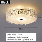 Crystal Glass Maple Leaf Ceiling Chandelier for Modern Luxury Minimalist Living Room