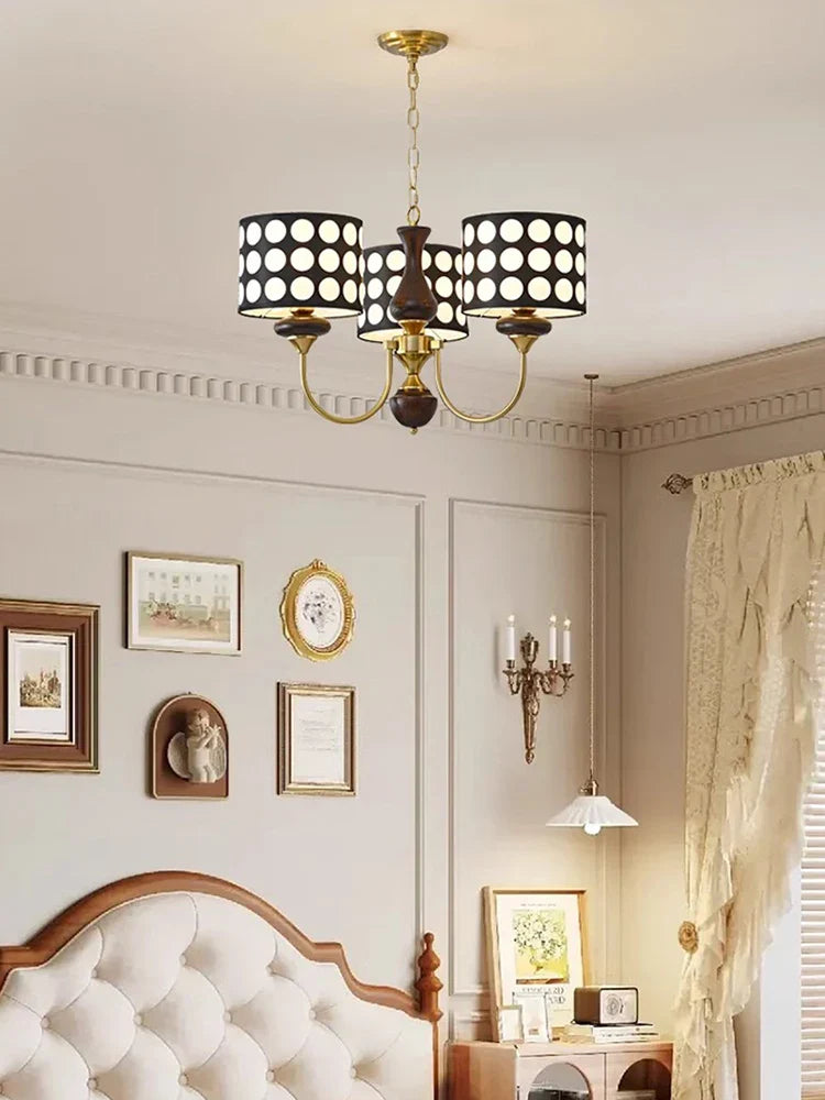 Polka Dots Chandelier: Retro Minimalist Round Pendant Lamp for Home & Restaurant