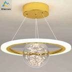 Saturn LED Chandelier: Nordic Modern Style for Bedroom, Study, Dining & Living Room