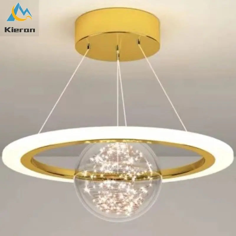 Saturn LED Chandelier: Nordic Modern Style for Bedroom, Study, Dining & Living Room