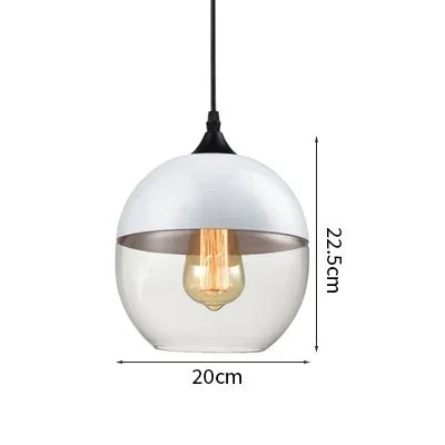 Wood Color Glass LED Pendant Light for Bedroom Dinning Living Room