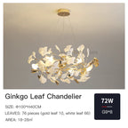 Ginkgo Leaf Chandelier: Elegant Nordic Art Luxury for Dining Room, Bedroom, Living Room