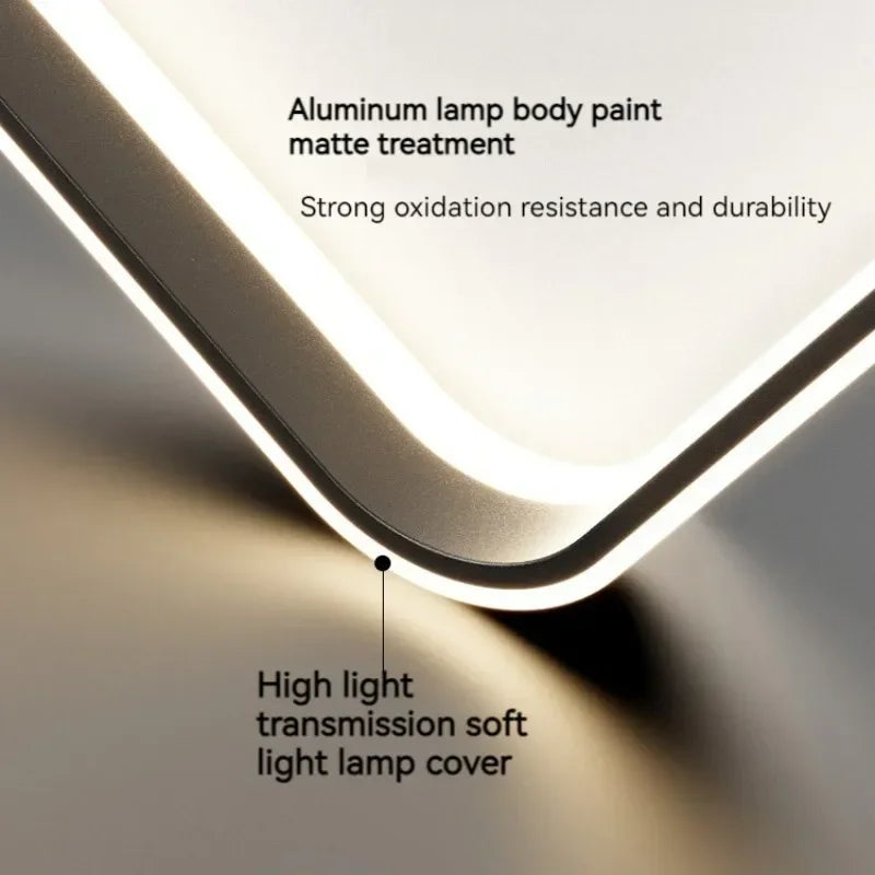 Square LED Ceiling Light for Bedroom Living Room Dining Room with Remote Dimming