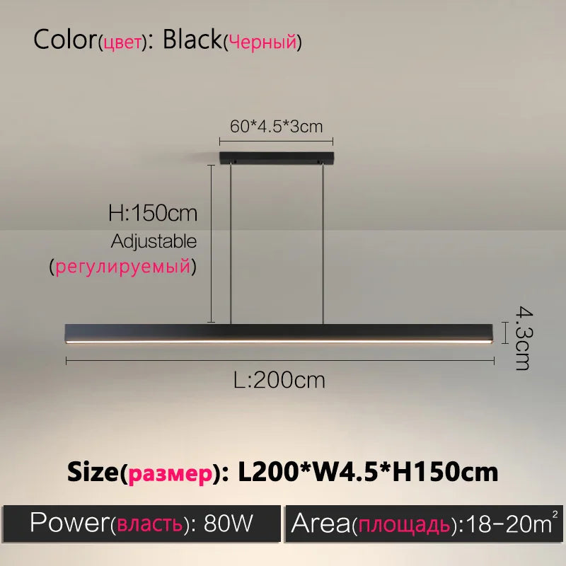 Modern Nordic Dining Room Chandelier LED Office Bar Table Lamp