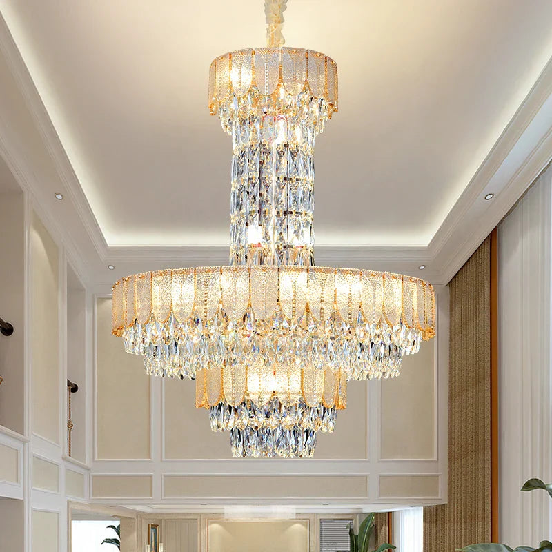 Crystal Chandelier: Postmodern Multi-layer Luxury for Villa, Hotel Lobby, and Living Room