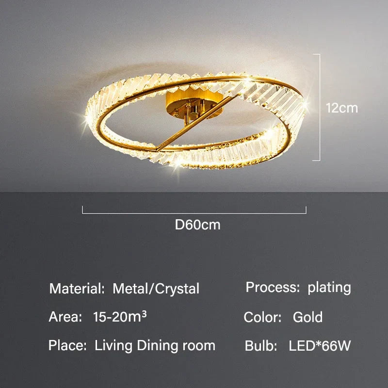 Crystal LED Ceiling Lights for Modern Luxury Dining Room Decor
