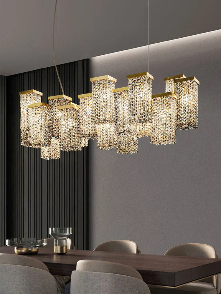 Modern Luxury Crystal Pendant Chandelier for Dining Room and Bar