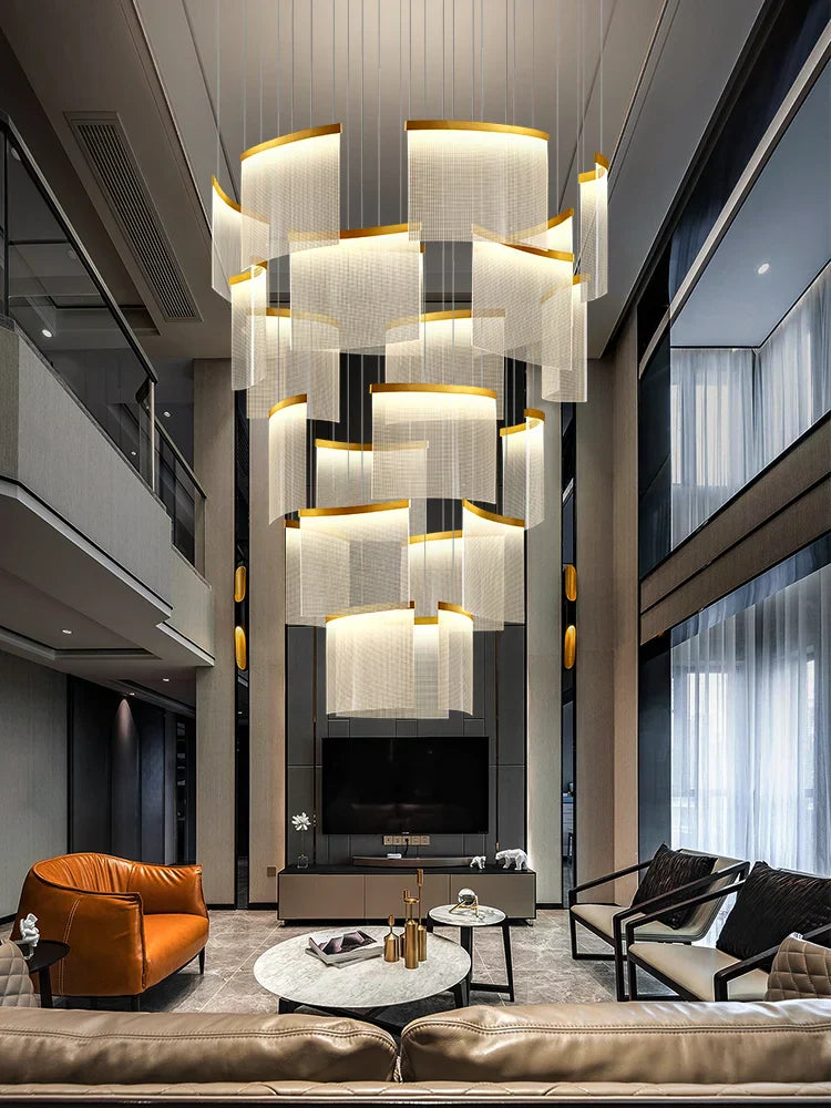 Acrylic LED Chandelier: Modern Light Luxury Dimmable Pendant for Living Room-Elegant Lighting Fixtures