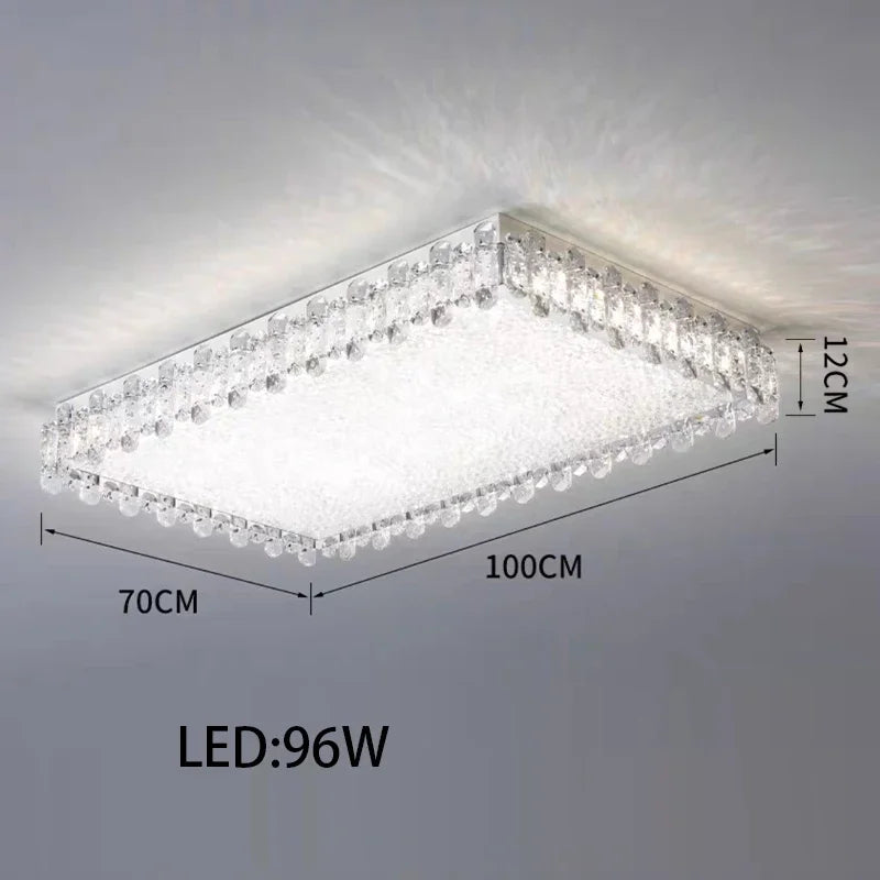 Crystal LED Ceiling Chandelier: Modern Dimmable Lighting Fixture for Stylish Home Decor
