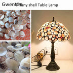 Stained Glass Shell Tiffany Table Lamp for Home Bedroom Lighting Fixtures