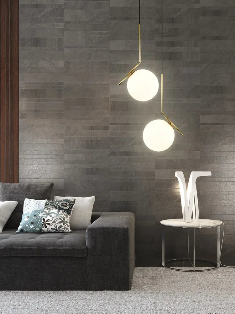 Glass Ball LED Chandelier Light Lamparas Bedside Night Light Decor