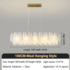 Glass Feather Chandelier: Luxury Art Decor for Living Dining Room