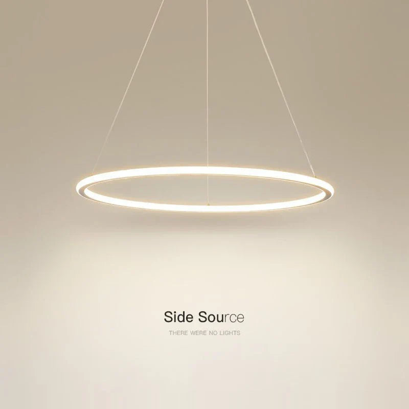 Nordic Round LED Ring Chandelier for Living Dining Bedroom
