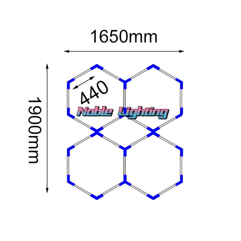 Honeycomb LED Ceiling Lights for Car Detailing and Game Room