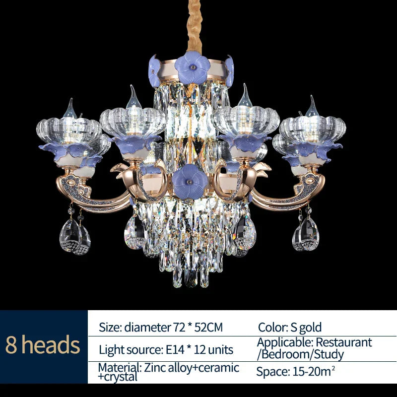 Crystal Candle Chandelier for Living Room, Bedroom, and Dining Room