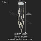 Modern Crystal Chandelier Villa Lighting - Chrome Gold Stainless Steel Dining Table LED Chandelier