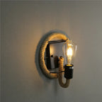 Retro Hemp Rope Wall Sconce - American Country Loft Lighting for Living Room