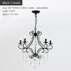 Iron Crystal Chandelier: Modern Luxury Industrial Style for Home Living/Dining Room