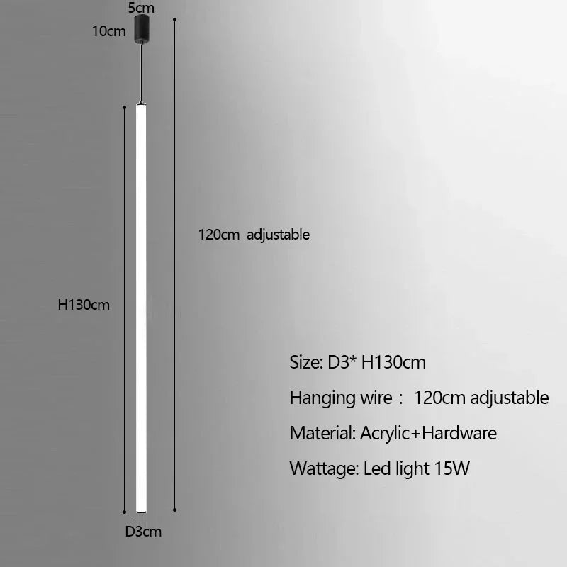 Modern Minimalist Stair Pendant Strip Lamp for Luxury Living Spaces.