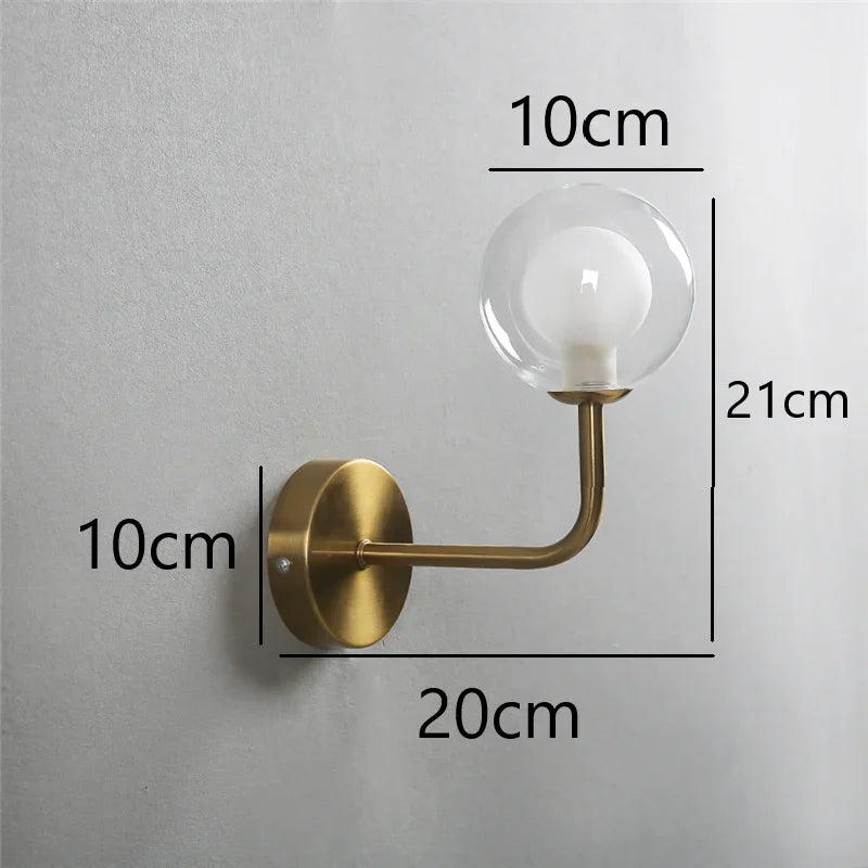 Metal Glass Ball Wall Lamp: Modern Nordic Design for Living Room, Bedroom, Aisle & Staircase