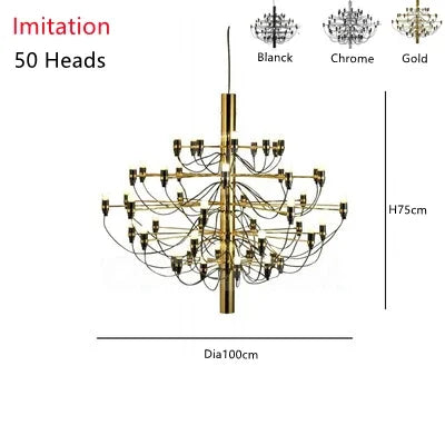 2097 Gold Silver Chandelier 50 Heads Pendant Lights for Living Room decor